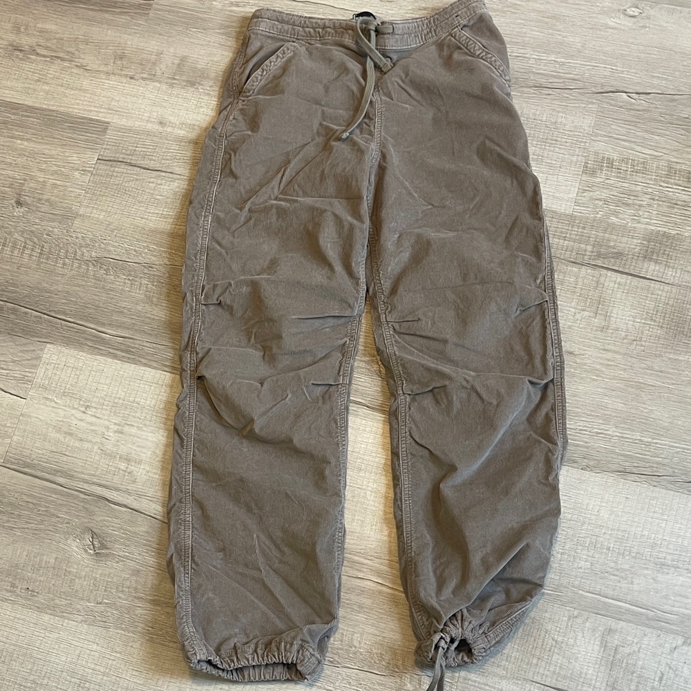Hollister Taupe Corduroy Adjustable-Rise Joggers